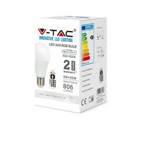 V-TAC VT-2229 Bombilla LED E27 9W A60...
