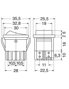 DPDT two-pole rocker switch... 2