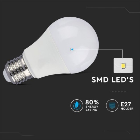 V-TAC VT-2011 LED Bulb E27 9W A60 3...