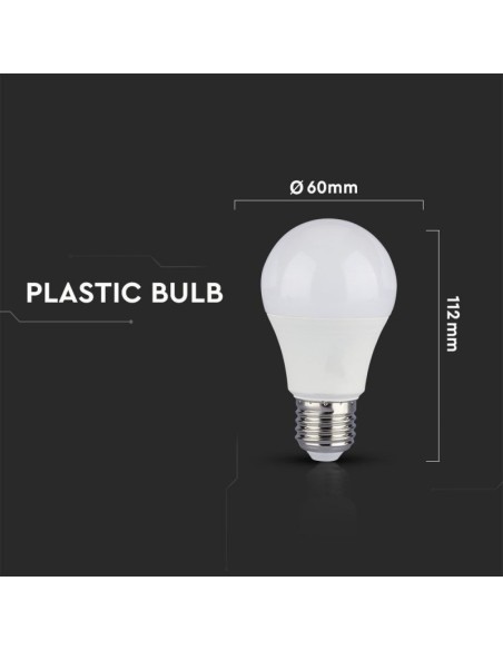 V-TAC VT-2210 Bombilla LED E27 10W A60 CRI 95