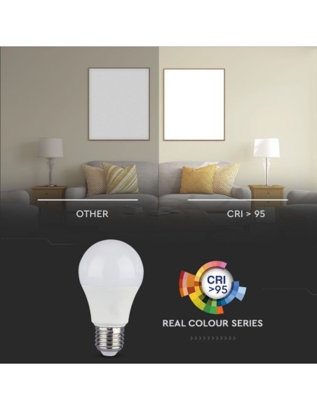V-TAC VT-2210 Lampadina LED E27 10W A60 CRI 95