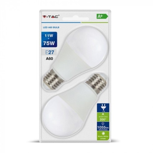 V-TAC VT-2111 Blister 2 LED bulbs E27...