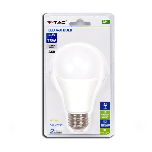 V-TAC VT-880 LED blister bulb E27 11W...