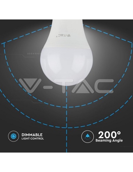 V-TAC PRO VT-262D Samsung LED Chip Bulb E27 12W A60 Dimmable