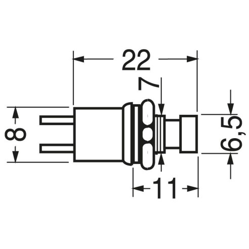Single-pole black button with...