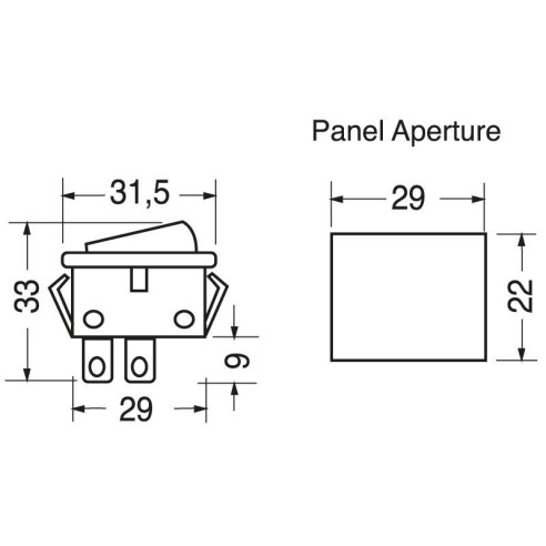 Interruptor bipolar DPST ON-OFF con...