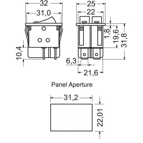 Double SPST single-pole rocker switch...
