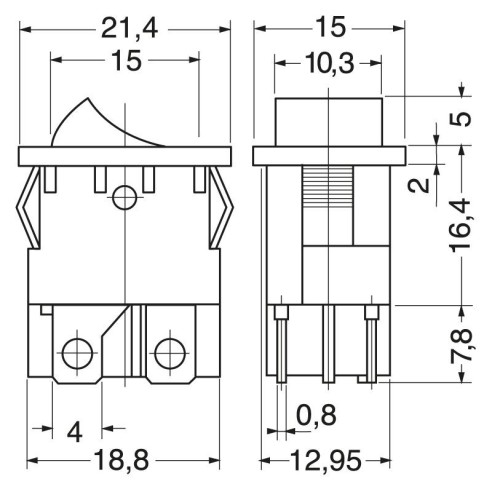 DPST double pole rocker switch ON-OFF...
