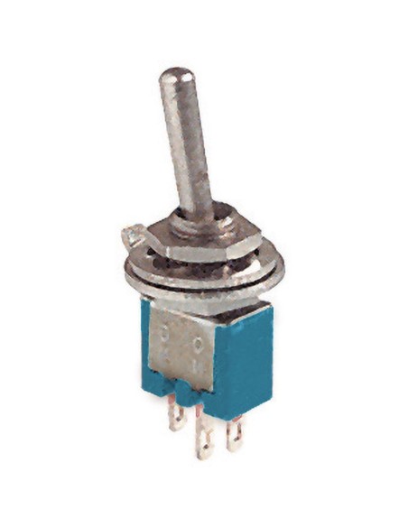 SPDT single-pole lever switch ON-ON with solder terminals, mounting hole Ø5mm, 125V 3A