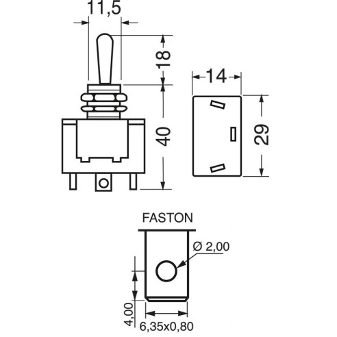 SPDT single-pole lever switch ON-ON...