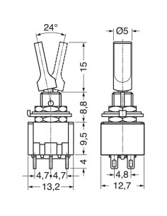 DPDT two-pole lever switch... 2
