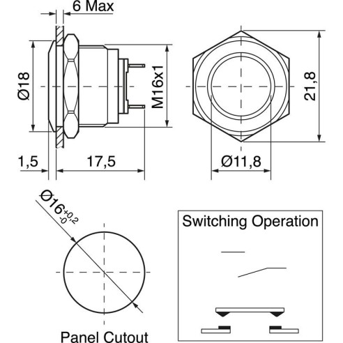 Single-pole steel pushbutton with...