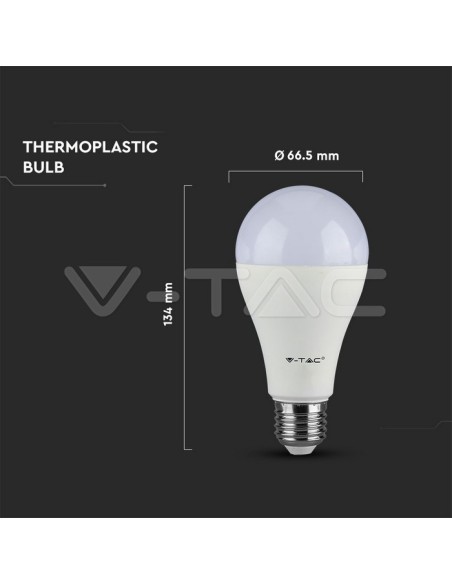 V-TAC VT-2015 Doos 3 LED Lampen E27 15W A65