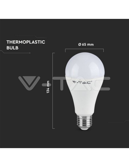 V-TAC VT-2315 LED Bulb E27 15W 160LM/W A65