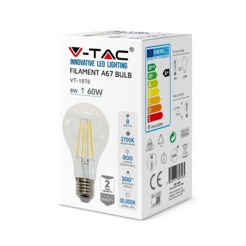 V-TAC VT-1978 LED Bulb E27 8W A67...