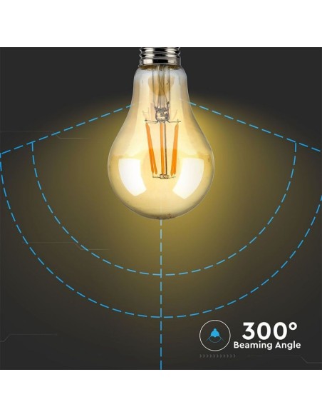 V-TAC VT-1958 4472 ampoule LED E27 8W A67 Filament Ambre 2200K
