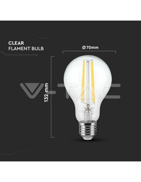 V-TAC VT-2123 LED Bulb E27 12.5W A70 Filament