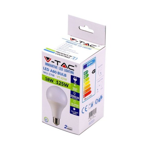V-TAC VT-2218 LED Bulb E27 18W A80