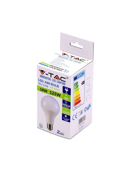 V-TAC VT-2218 LED Bulb E27 18W A80