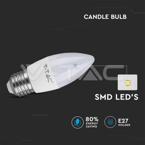 V-TAC VT-1821 Bombilla LED E27 5,5W vela