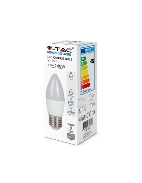 V-TAC VT-1821 ampoule LED E27 5.5W bougie