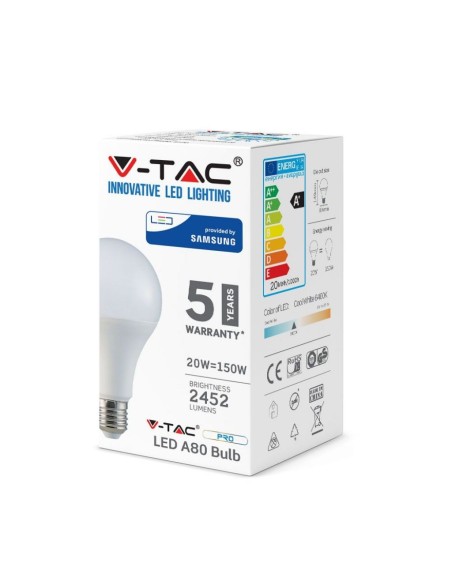 V-TAC PRO VT-233 LED Chip Bulb Samsung E27 20W A+ A80