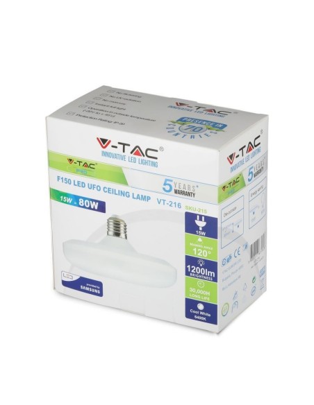V-TAC PRO VT-216 LED Chip Bulb Samsung E27 15W UFO F150