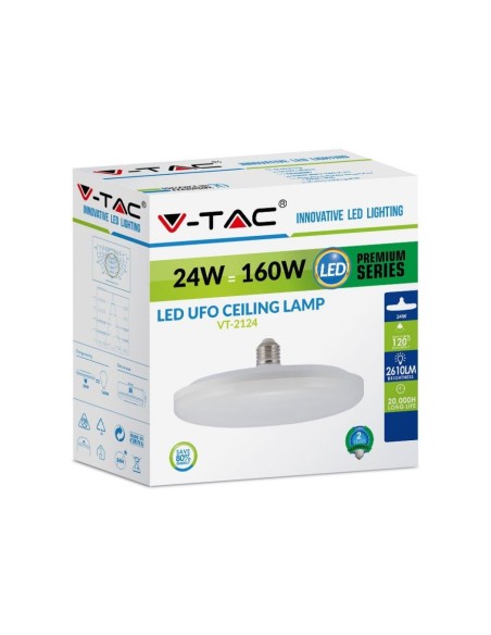 V-TAC VT-2124 LED-Glühbirne E27 24W UFO F200