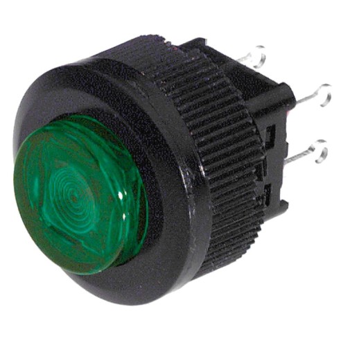 Einpoliger Druckschalter mit grüner...