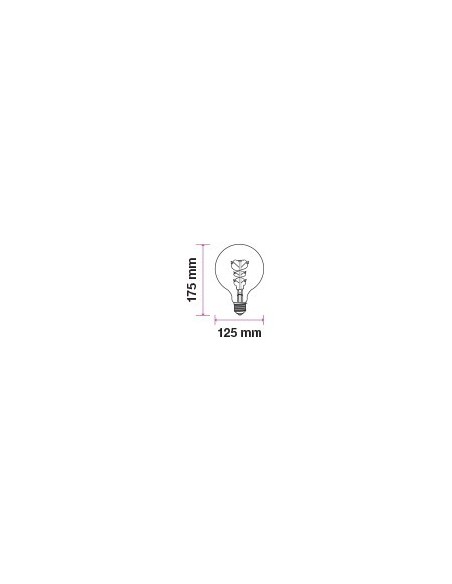 V-TAC VT-2085 7216 LED Bulb E27 5W G125 Filament Amber 2200K