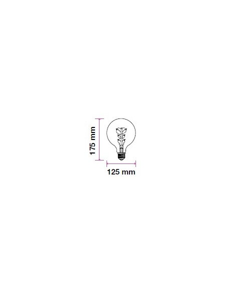 V-TAC VT-2085D 7415 LED Bulb E27 5W G125 Filament Amber 2200K Dimmable