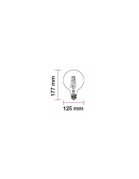 V-TAC PRO VT-287 292 Bombilla LED Chip Samsung E27 6W G125 Filamento 2700K