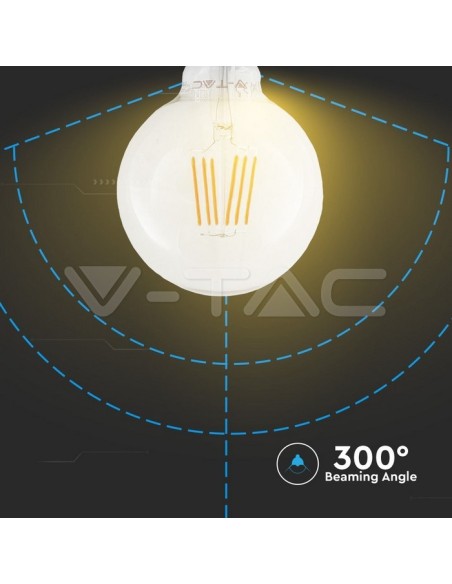 V-TAC PRO VT-287 292 Bombilla LED Chip Samsung E27 6W G125 Filamento 2700K