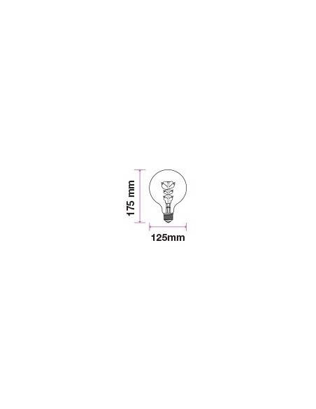 V-TAC VT-2126 7328 LED Bulb E27 6W G125 Filament Amber 2200K Dimmable