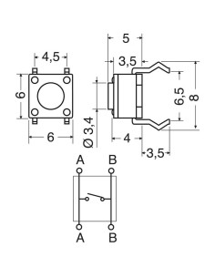 Micro Bouton 6 x 6 x 5 mm -... 2