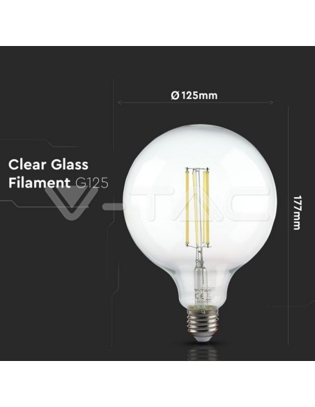 V-TAC VT-2143 LED Gloeilamp E27 12.5W G125 Filament