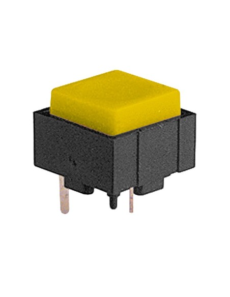 Micro-button 12.4 x 12.4 x 10 mm with yellow button
