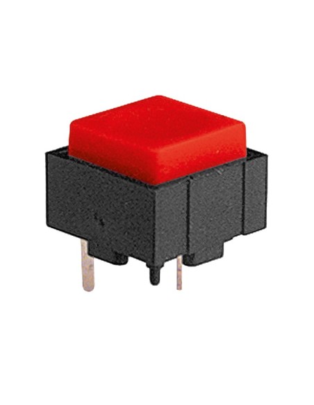 Micropulsante 12,4 x 12,4 x 10 mm con tasto rosso