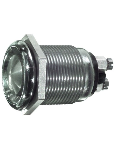 Einpoliger Metalltaster mit Schließerkontakt, Befestigungsloch Ø19mm, IP66 - 250V 2A