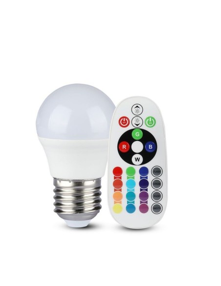 V-TAC VT-2224 2772 E27 3.5W G45 LED Bulb with RGB Remote Control