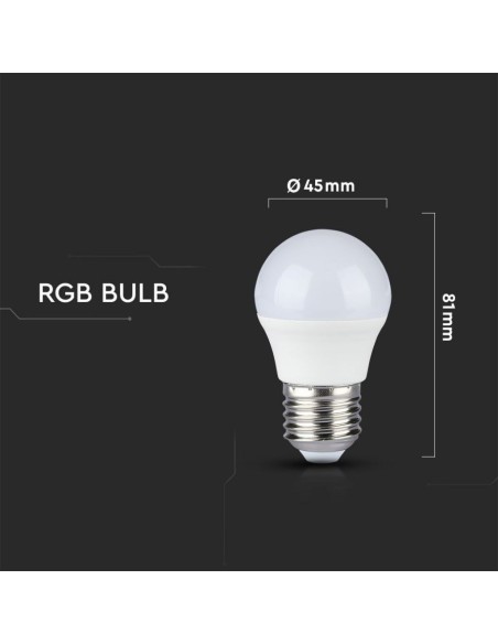 V-TAC VT-2224 2772 E27 3.5W G45 LED Bulb with RGB Remote Control