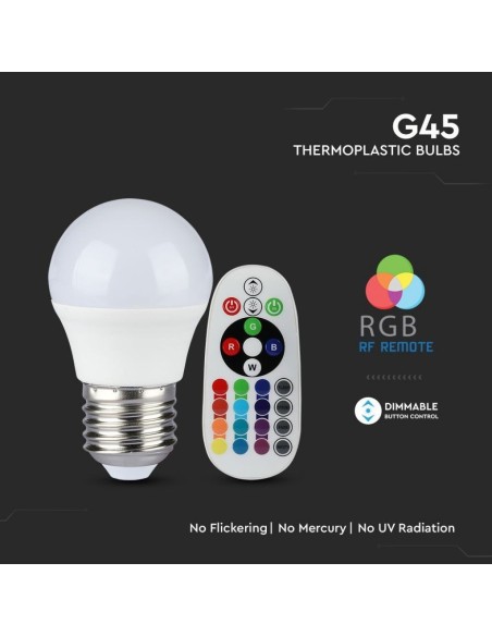 V-TAC VT-2224 2772 E27 3.5W G45 LED Lamp met RGB afstandsbediening