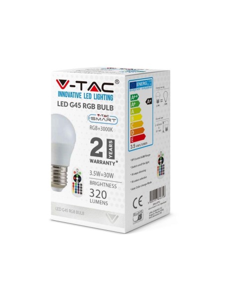 V-TAC VT-2224 2772 E27 3.5W G45 LED Lamp met RGB afstandsbediening