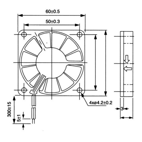 Ventilateur axial 60x60x10mm...