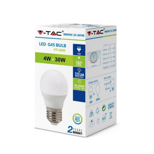 V-TAC VT-1830 LED-Glühbirne E27 4W G45