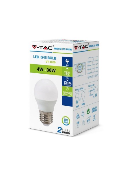 V-TAC VT-1830 Lampadina LED E27 4W G45