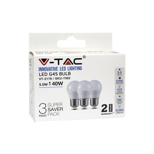 V-TAC VT-2176 Box 3 LED-Glühbirnen...