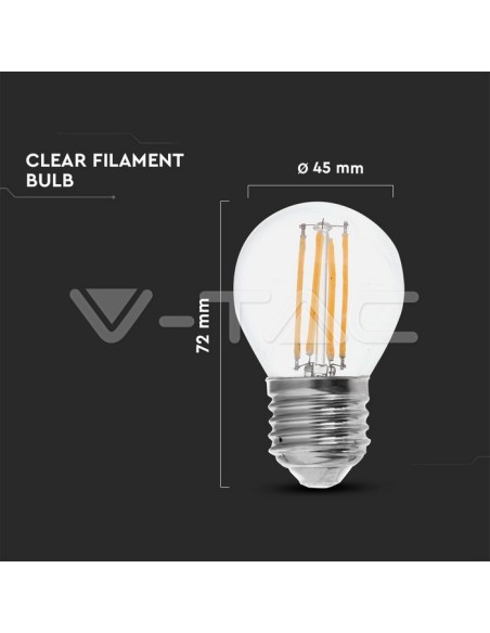 V-TAC VT-2366 LED Bulb E27 6W G45 Filament