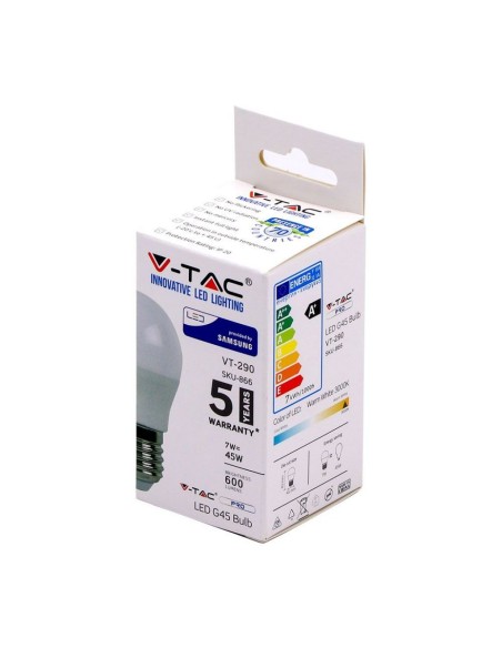 V-TAC PRO VT-290 LED Bulb with Samsung Chip E27 7W G45