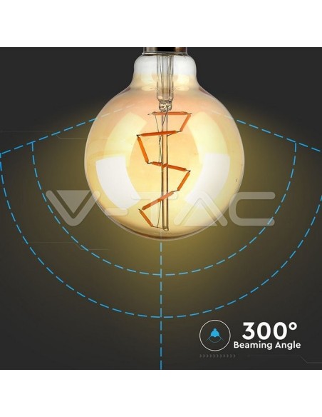 V-TAC VT-2024 Ampoule LED 7146 E27 4W G95 Filament Ambre 2200K